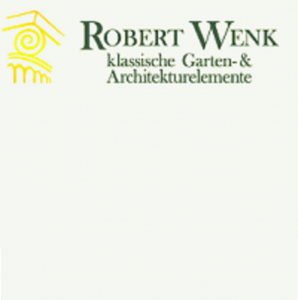 Logo der Firma Robert Wenk, klassische Garten und Architekturelemente.